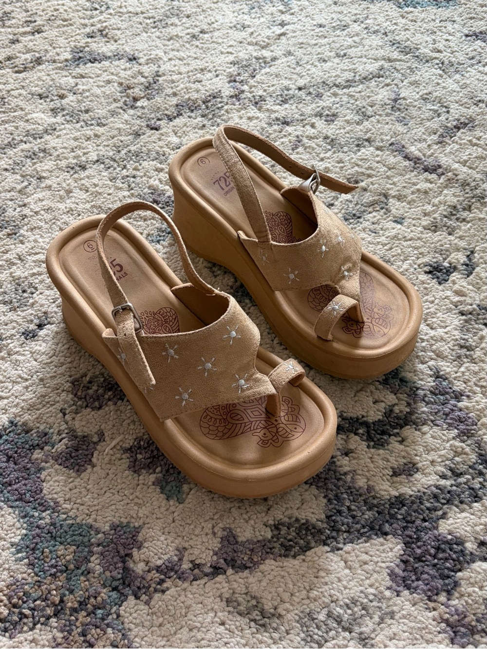 Y2K 725 Originals Beige Platform Western Style Sandals